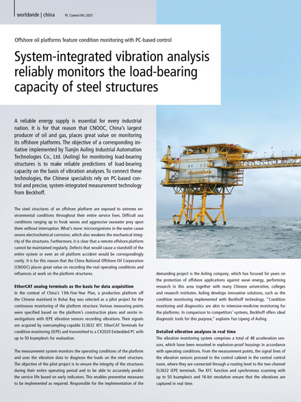 System-integrated vibration analysis reliably monitors the load-bearing capacity of steel structures