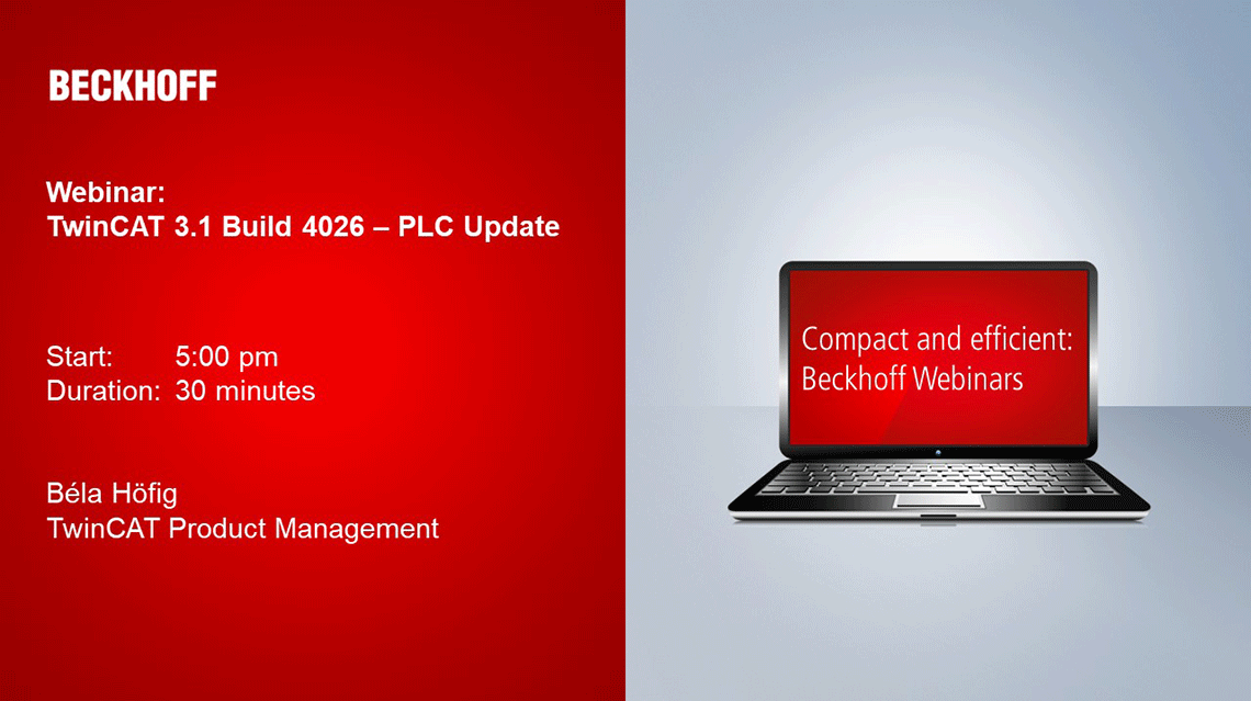 TwinCAT 3.1 Build 4026 - PLC 更新（网络研讨会）